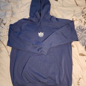 adidas Men's Stitched Trefoil Logo Blue Hoodie XXL